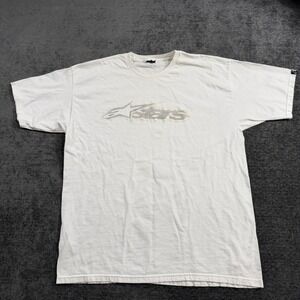 Alpinestars Astars Graphic T-Shirt Mens XL White Short Sleeve Crewneck Motorbike